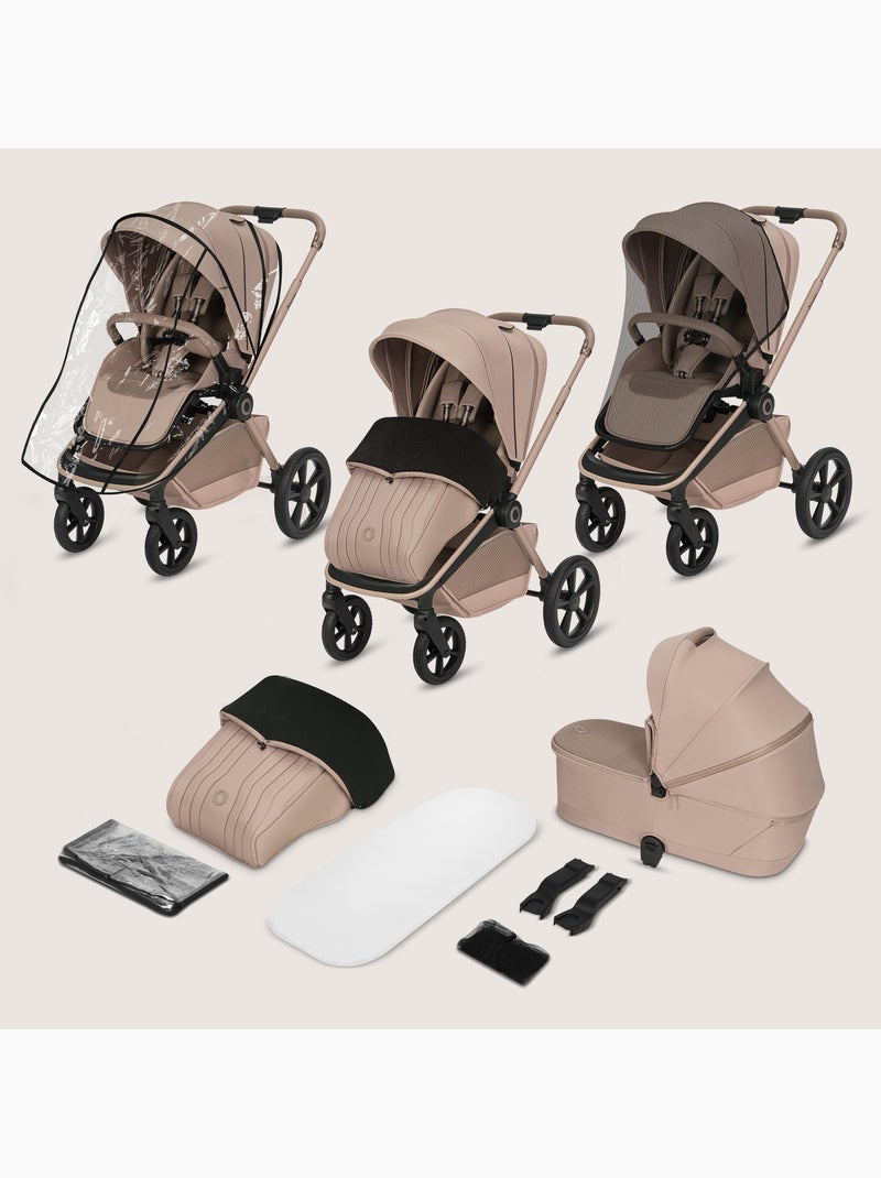 Passeggino combinato 2 in 1 LIONELO Freya - Navicella - Accessori Beige - Kiabi