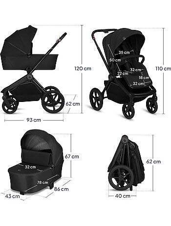 Passeggino combinato 2 in 1 LIONELO Freya - Navicella - Accessori