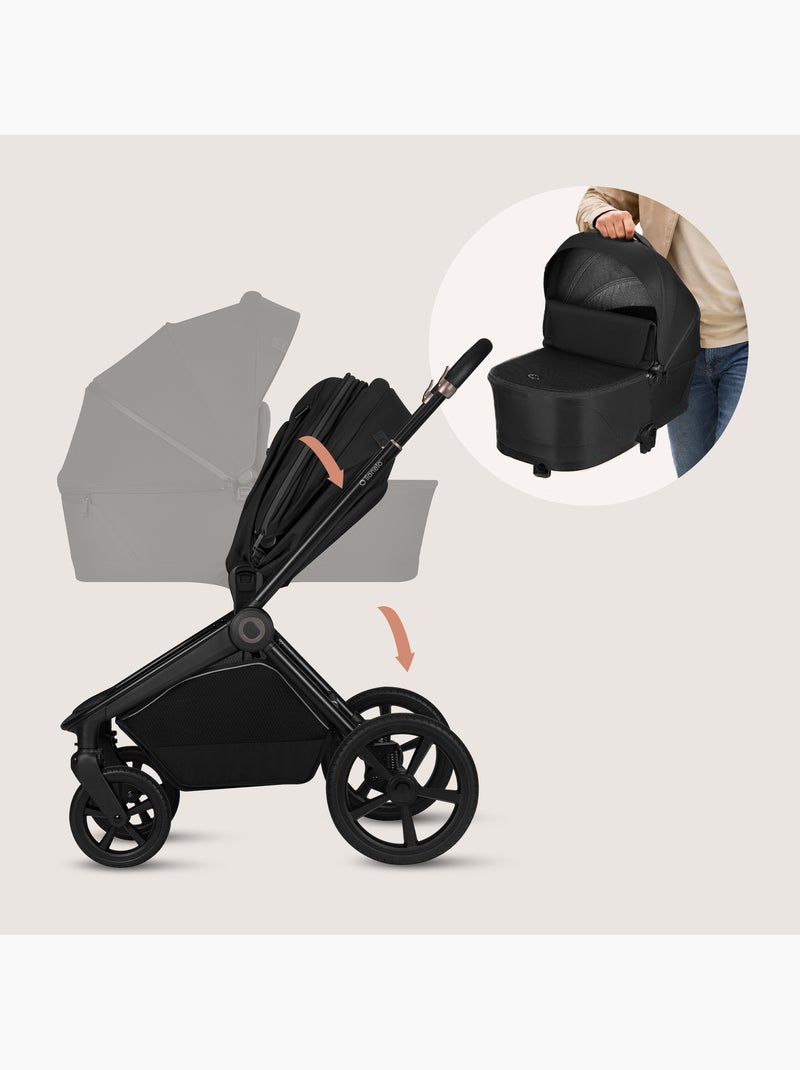 Passeggino combinato 2 in 1 LIONELO Freya - Navicella - Accessori Nero - Kiabi