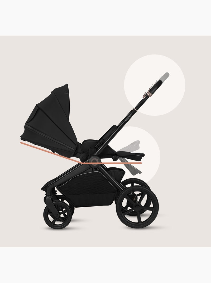 Passeggino combinato 2 in 1 LIONELO Freya - Navicella - Accessori Nero - Kiabi