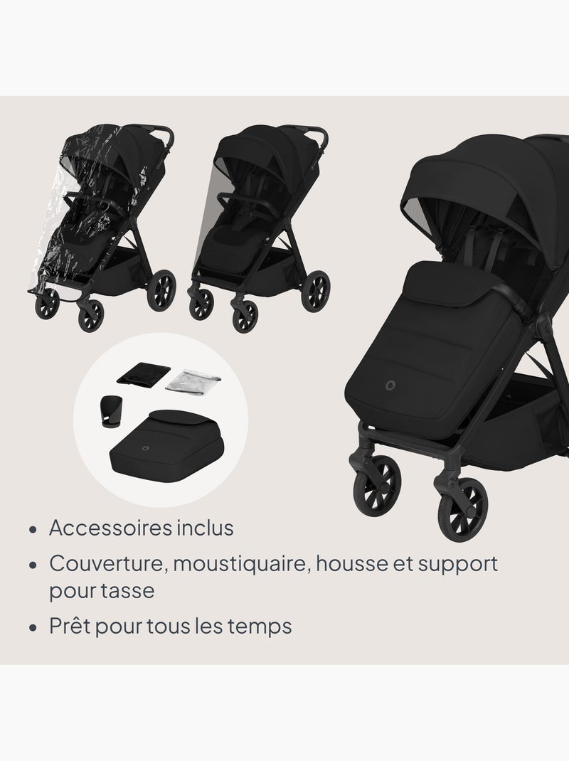 Passeggino compatto lionelo bett- leggero e pieghevole - fino a 22 kg Nero - Kiabi