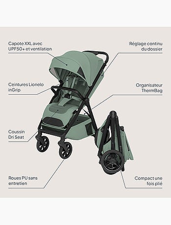 Passeggino compatto lionelo bett- leggero e pieghevole - fino a 22 kg