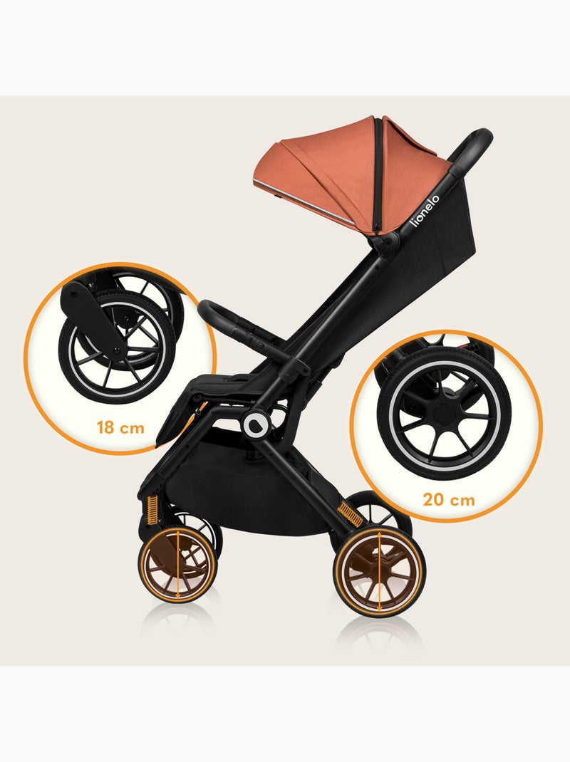 Passeggino compatto LIONELO Cloe - Leggero e pieghevole - Fino a 22 kg Nero Arancione Nero - Kiabi