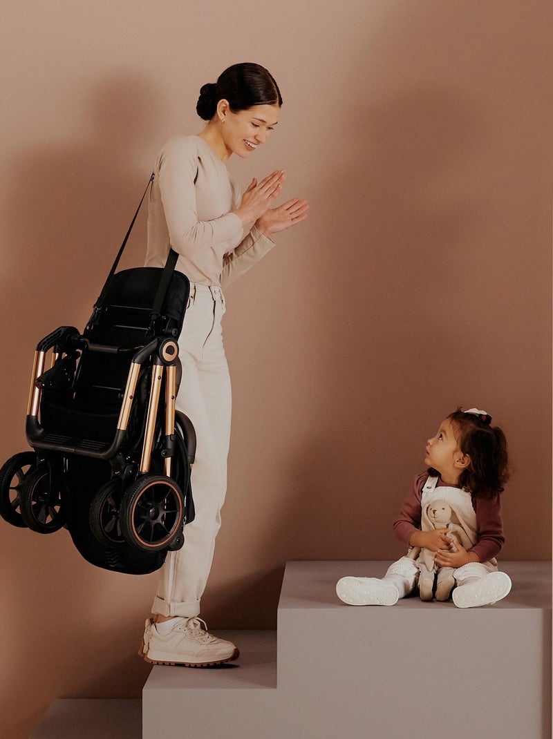 Passeggino compatto LIONELO Cloe - Leggero e pieghevole - Fino a 22 kg Nero Dorato Blu - Kiabi