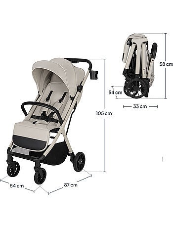 Passeggino compatto LIONELO Cloe Plus - Ruote grandi - Chiusura auto - Ventilazione