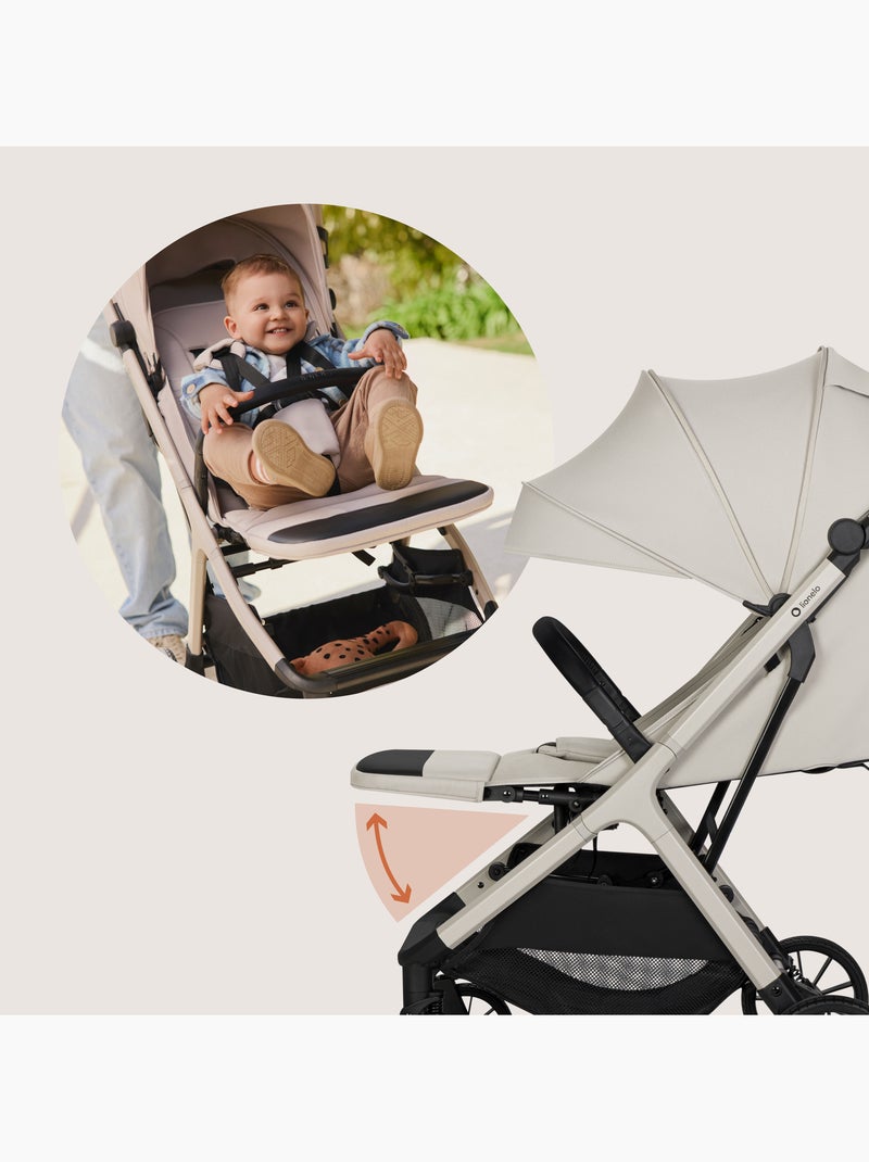 Passeggino compatto LIONELO Cloe Plus - Ruote grandi - Chiusura auto - Ventilazione Beige - Kiabi