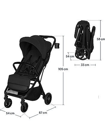 Passeggino compatto LIONELO Cloe Plus - Ruote grandi - Chiusura auto - Ventilazione