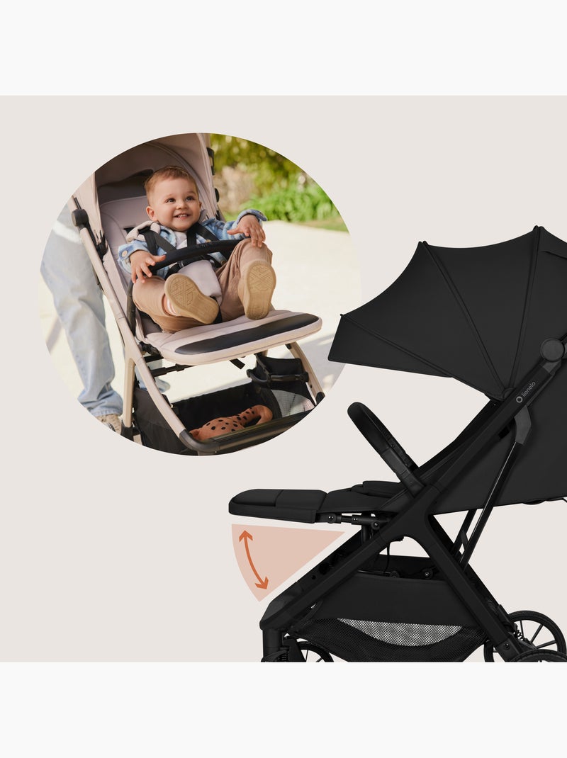 Passeggino compatto LIONELO Cloe Plus - Ruote grandi - Chiusura auto - Ventilazione Nero - Kiabi