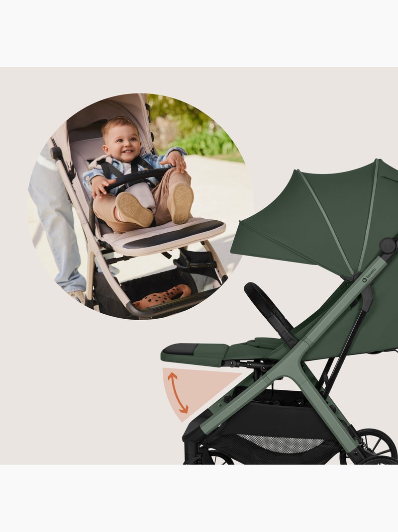 Passeggino compatto LIONELO Cloe Plus - Ruote grandi - Chiusura auto - Ventilazione Verde - Kiabi
