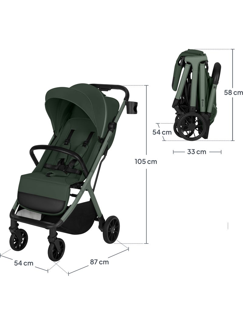 Passeggino compatto LIONELO Cloe Plus - Ruote grandi - Chiusura auto - Ventilazione Verde - Kiabi