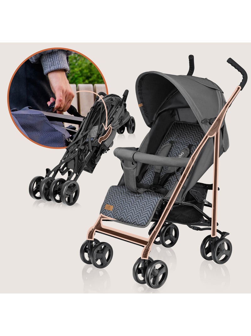 Passeggino compatto LIONELO Elia - Leggero - 6-36 mesi - Zanzariera inclusa Grigio nero - Kiabi