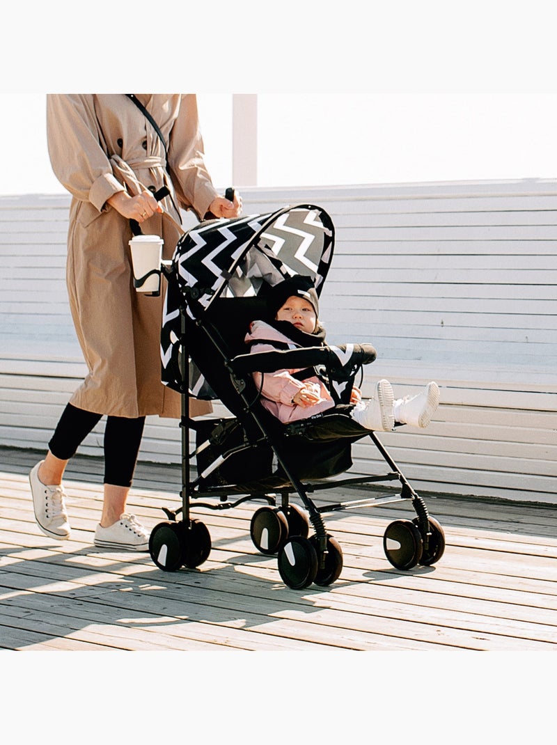 Passeggino compatto LIONELO Elia - Leggero - 6-36 mesi - Zanzariera inclusa Nero Bianco - Kiabi