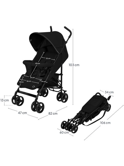 Passeggino compatto LIONELO Elia - Leggero - 6-36 mesi - Zanzariera inclusa - Kiabi