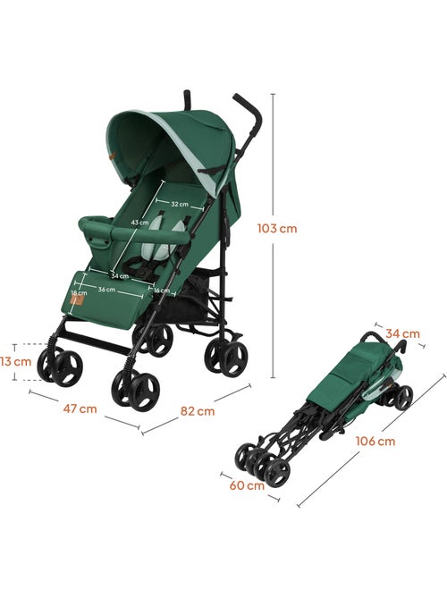 Passeggino compatto LIONELO Elia - Leggero - 6-36 mesi - Zanzariera inclusa - Kiabi