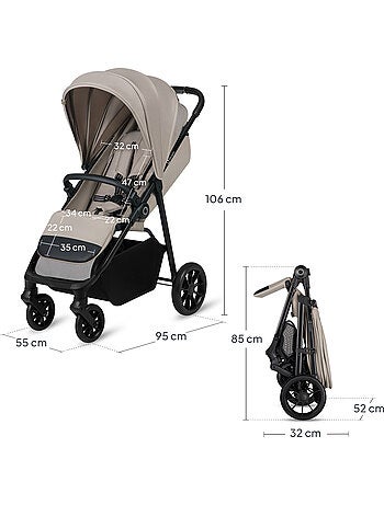 Passeggino compatto LIONELO Emerald - Leggero - Ammortizzatori - Chiusura con una sola mano