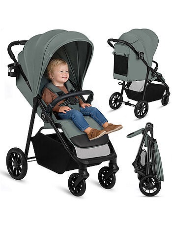 Passeggino compatto LIONELO Emerald - Leggero - Ammortizzatori - Chiusura con una sola mano