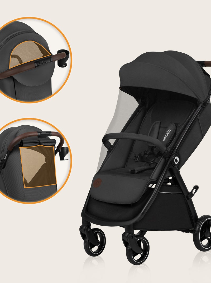 Passeggino compatto LIONELO Ingrid - Sospensione - Fino a 22 kg - Leggero e pieghevole Grigio scuro - Kiabi