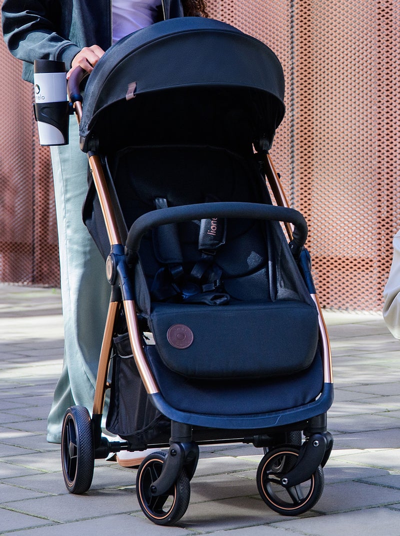 Passeggino compatto LIONELO Ingrid - Sospensione - Fino a 22 kg - Leggero e pieghevole Nero Dorato - Kiabi
