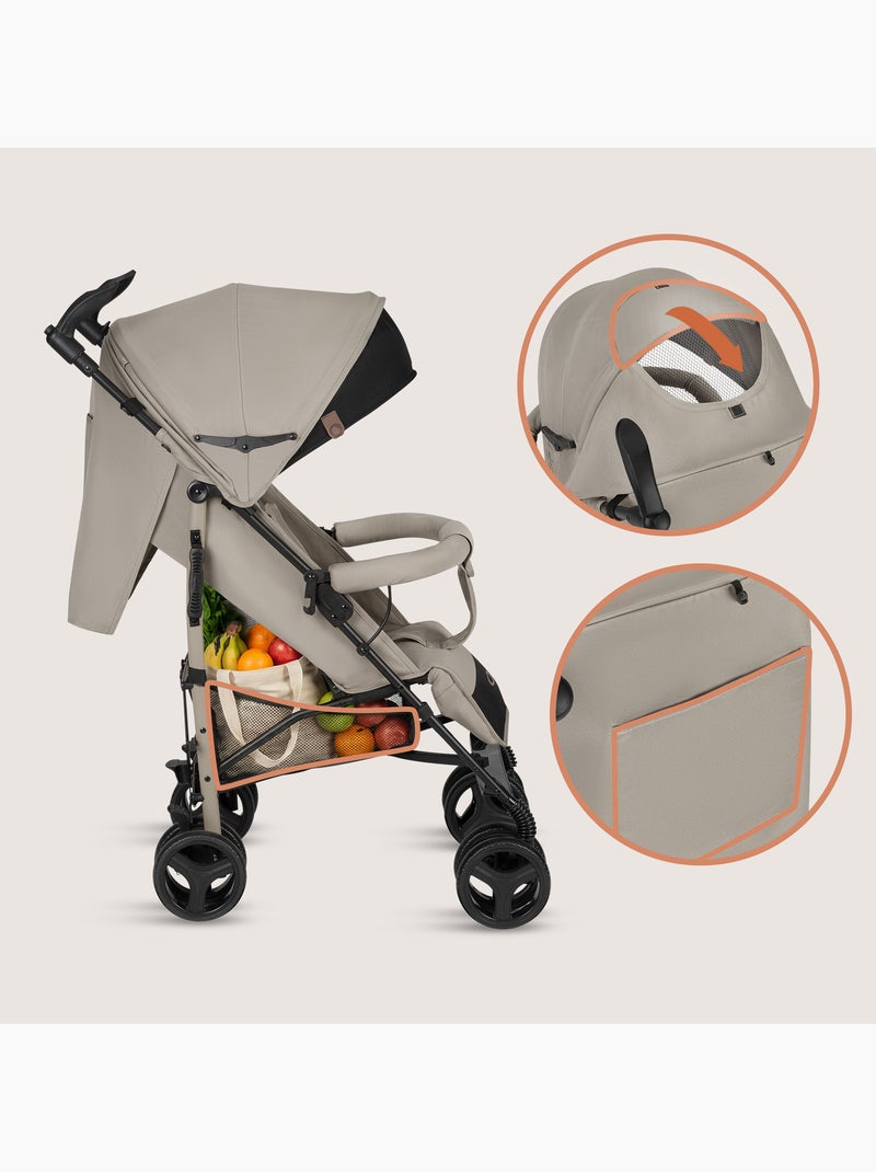 Passeggino compatto LIONELO Irma - 6-36 mesi - Zanzariera inclusa - Leggero - Ammortizzatori anterio Beige - Kiabi