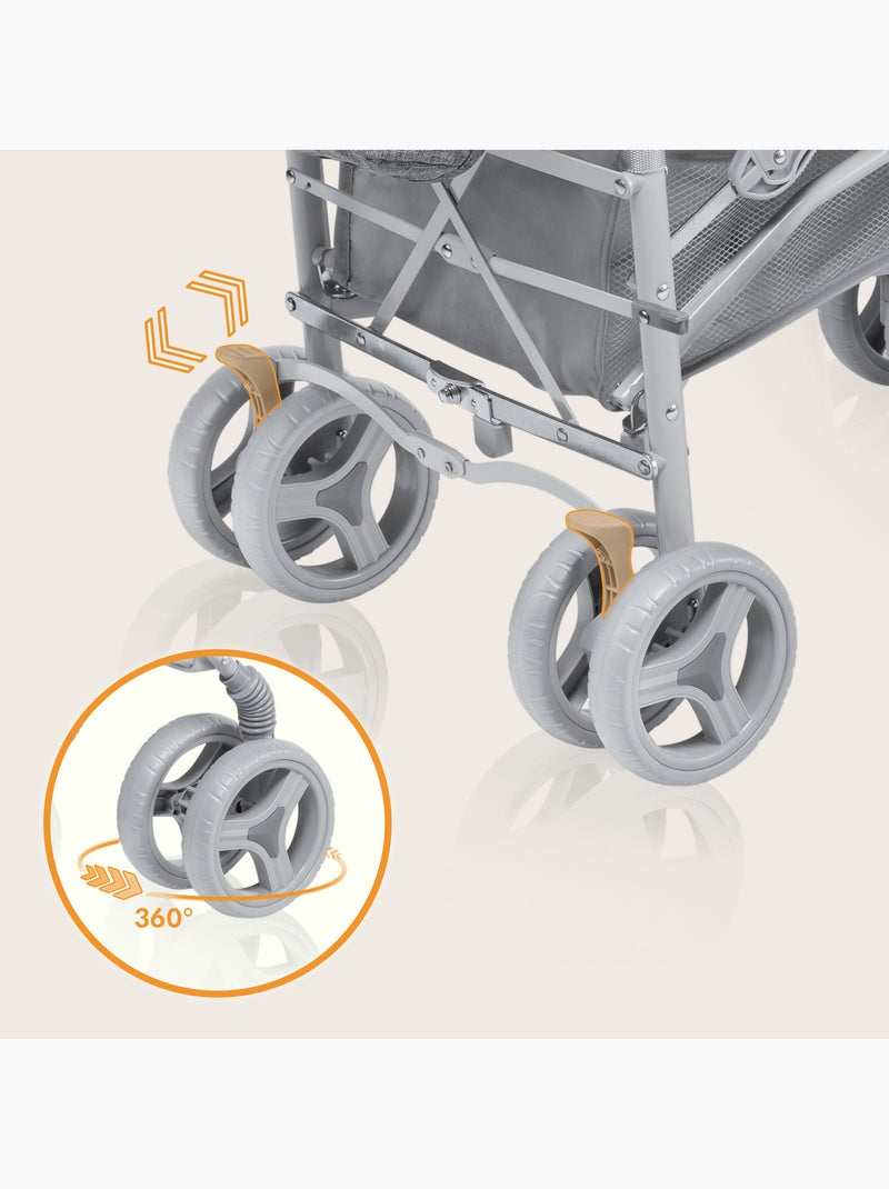 Passeggino compatto LIONELO Irma - 6-36 mesi - Zanzariera inclusa - Leggero - Ammortizzatori anterio Grigio - Kiabi
