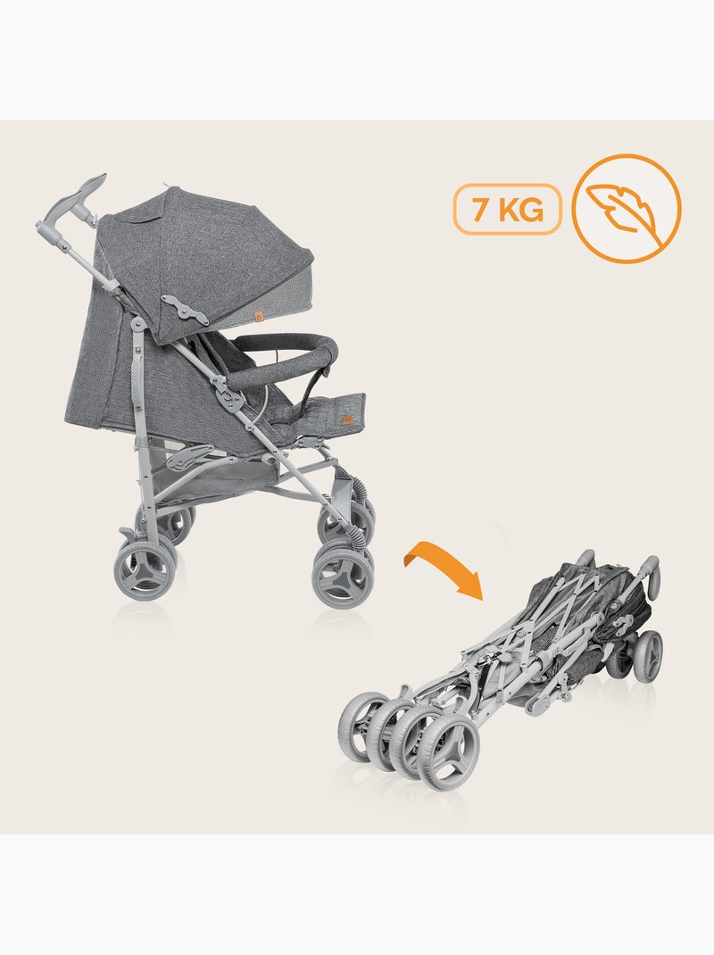 Passeggino compatto LIONELO Irma - 6-36 mesi - Zanzariera inclusa - Leggero - Ammortizzatori anterio Grigio - Kiabi