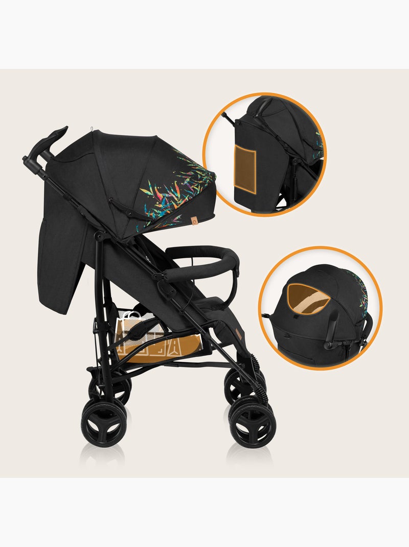 Passeggino compatto LIONELO Irma - 6-36 mesi - Zanzariera inclusa - Leggero - Ammortizzatori anterio Nero - Kiabi