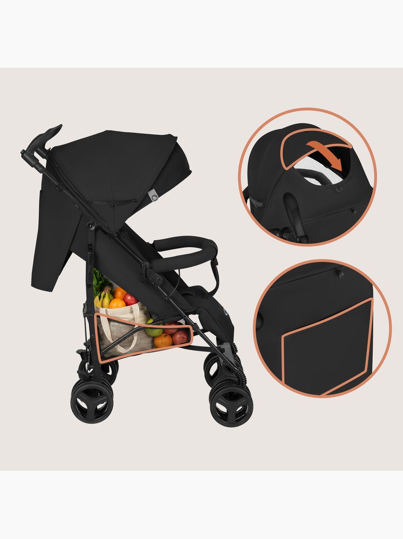 Passeggino compatto LIONELO Irma - 6-36 mesi - Zanzariera inclusa - Leggero - Ammortizzatori anterio Nero Nero - Kiabi