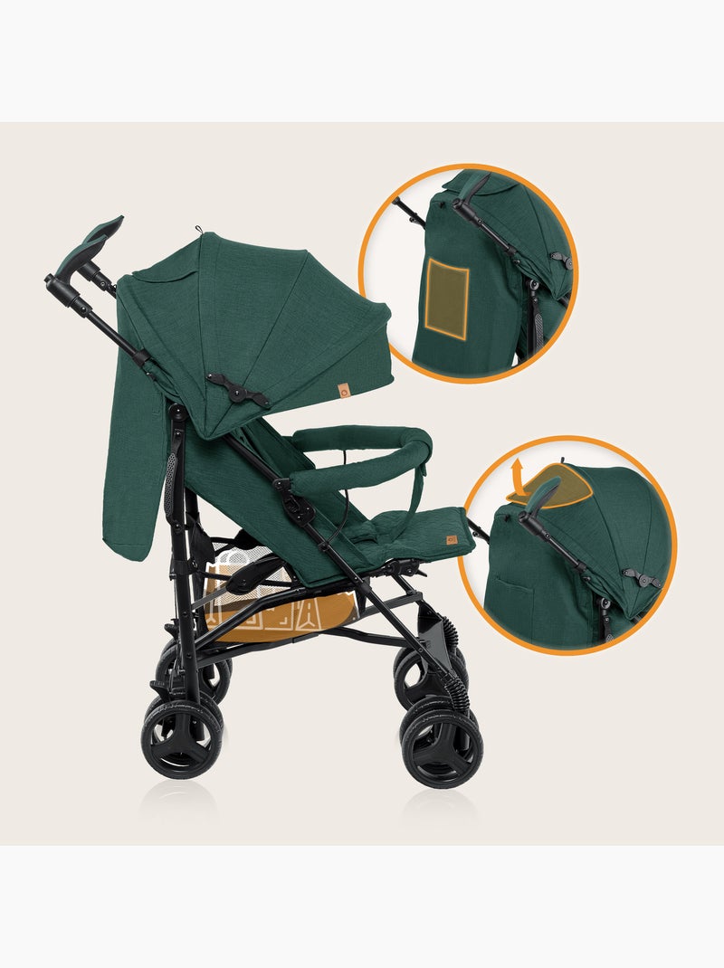Passeggino compatto LIONELO Irma - 6-36 mesi - Zanzariera inclusa - Leggero - Ammortizzatori anterio Verde - Kiabi