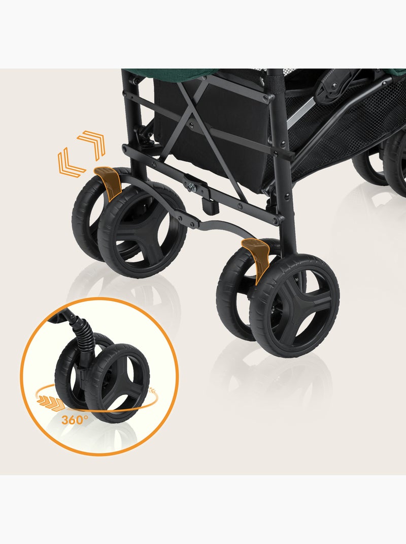 Passeggino compatto LIONELO Irma - 6-36 mesi - Zanzariera inclusa - Leggero - Ammortizzatori anterio Verde - Kiabi
