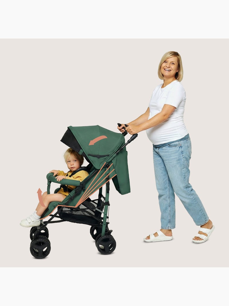Passeggino compatto LIONELO Irma - 6-36 mesi - Zanzariera inclusa - Leggero - Ammortizzatori anterio Verde smeraldo - Kiabi