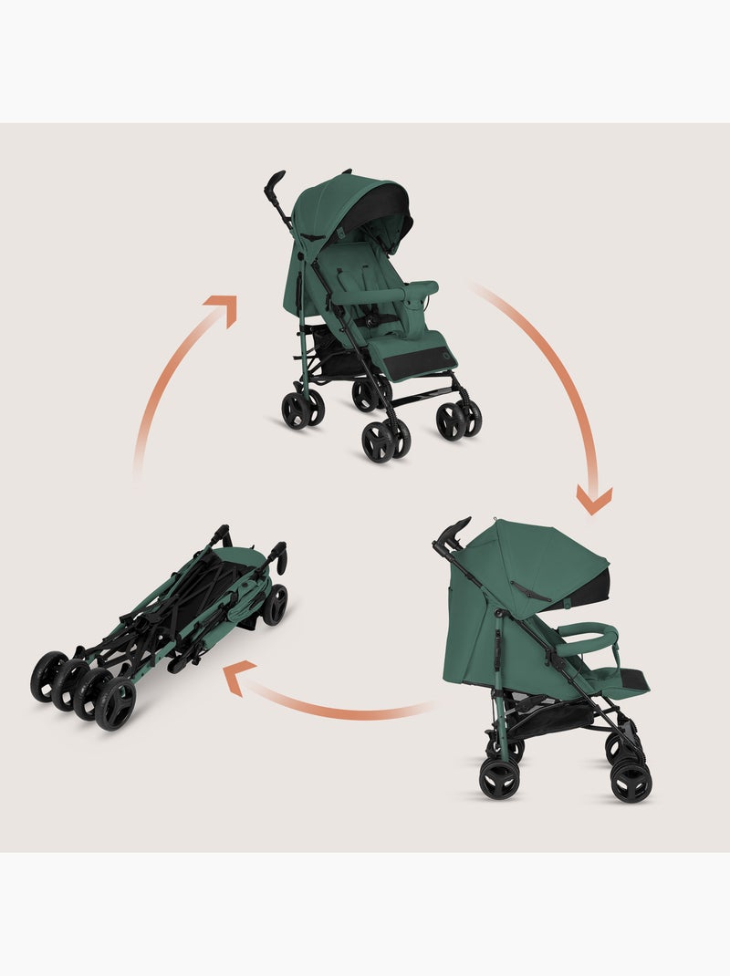 Passeggino compatto LIONELO Irma - 6-36 mesi - Zanzariera inclusa - Leggero - Ammortizzatori anterio Verde smeraldo - Kiabi