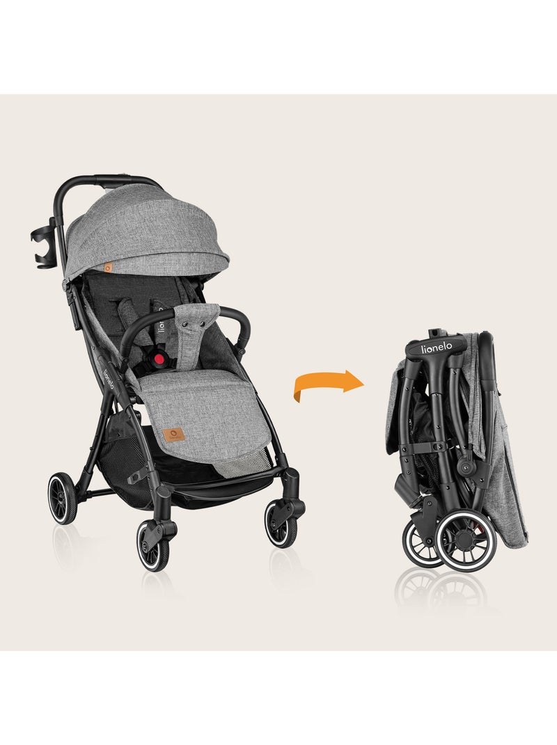 Passeggino compatto LIONELO Julie One - Fino a 22 kg - Leggero e pieghevole - Accessori Grigio nero - Kiabi