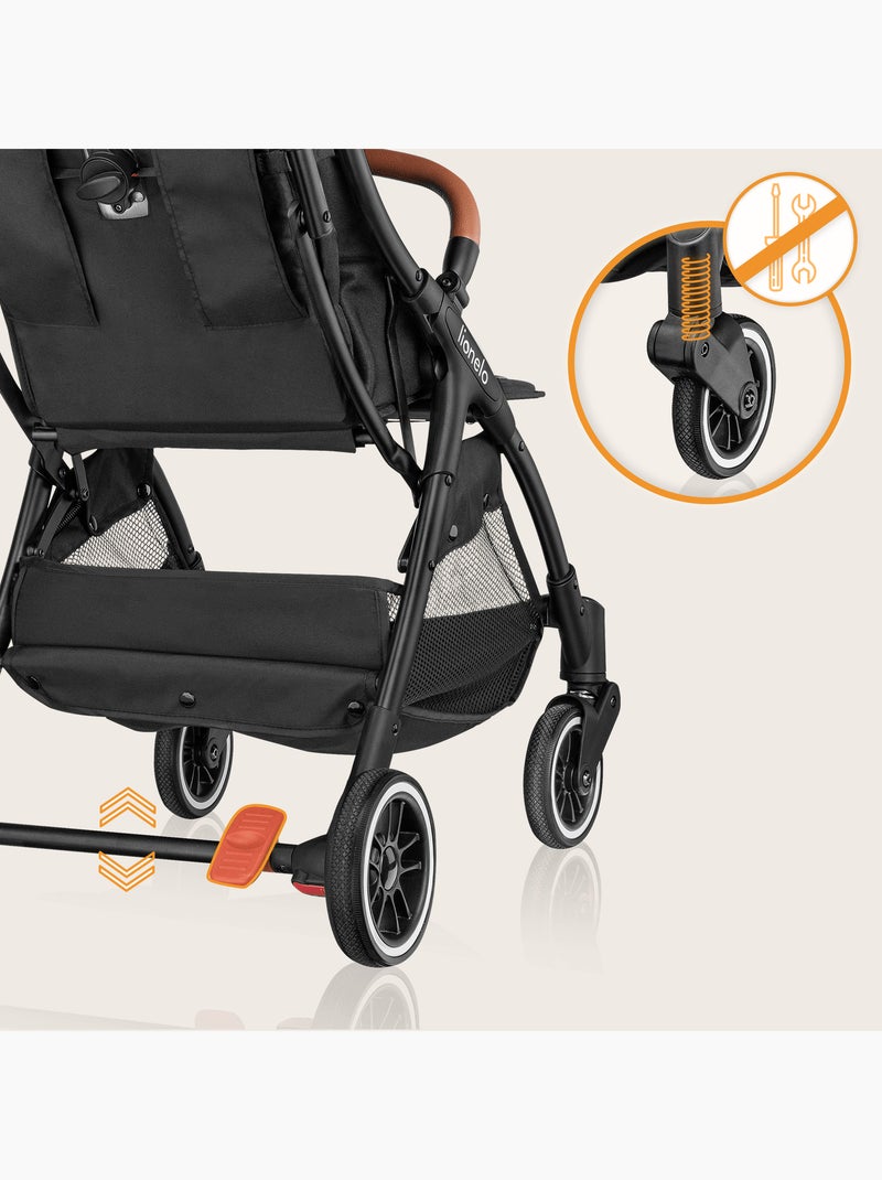 Passeggino compatto LIONELO Julie One - Fino a 22 kg - Leggero e pieghevole - Accessori Nero - Kiabi