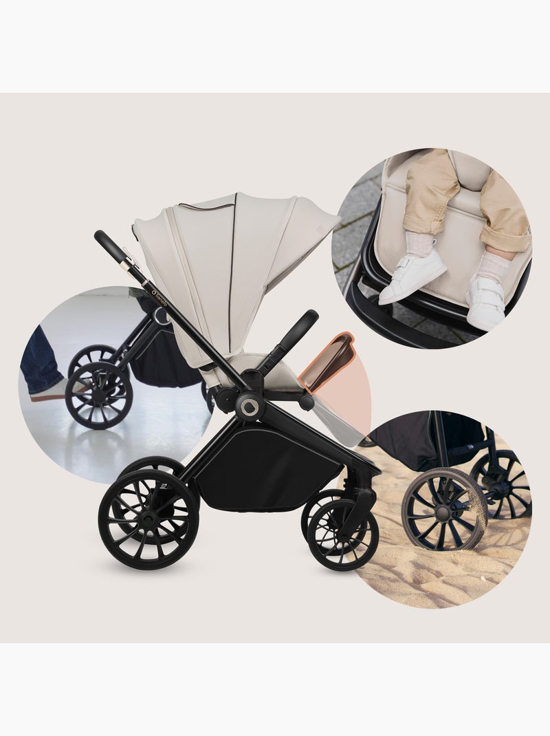 Passeggino compatto LIONELO Mika Plus - Fino a 22 kg - Leggero e pieghevole - Accessori Beige - Kiabi