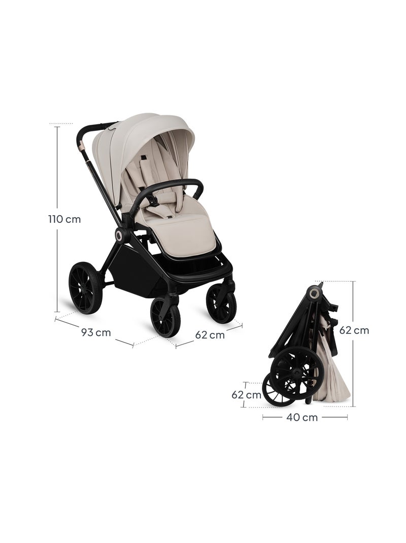 Passeggino compatto LIONELO Mika Plus - Fino a 22 kg - Leggero e pieghevole - Accessori Beige - Kiabi