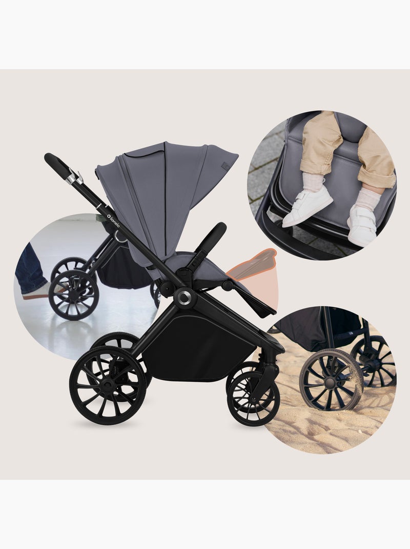 Passeggino compatto LIONELO Mika Plus - Fino a 22 kg - Leggero e pieghevole - Accessori Grigio - Kiabi