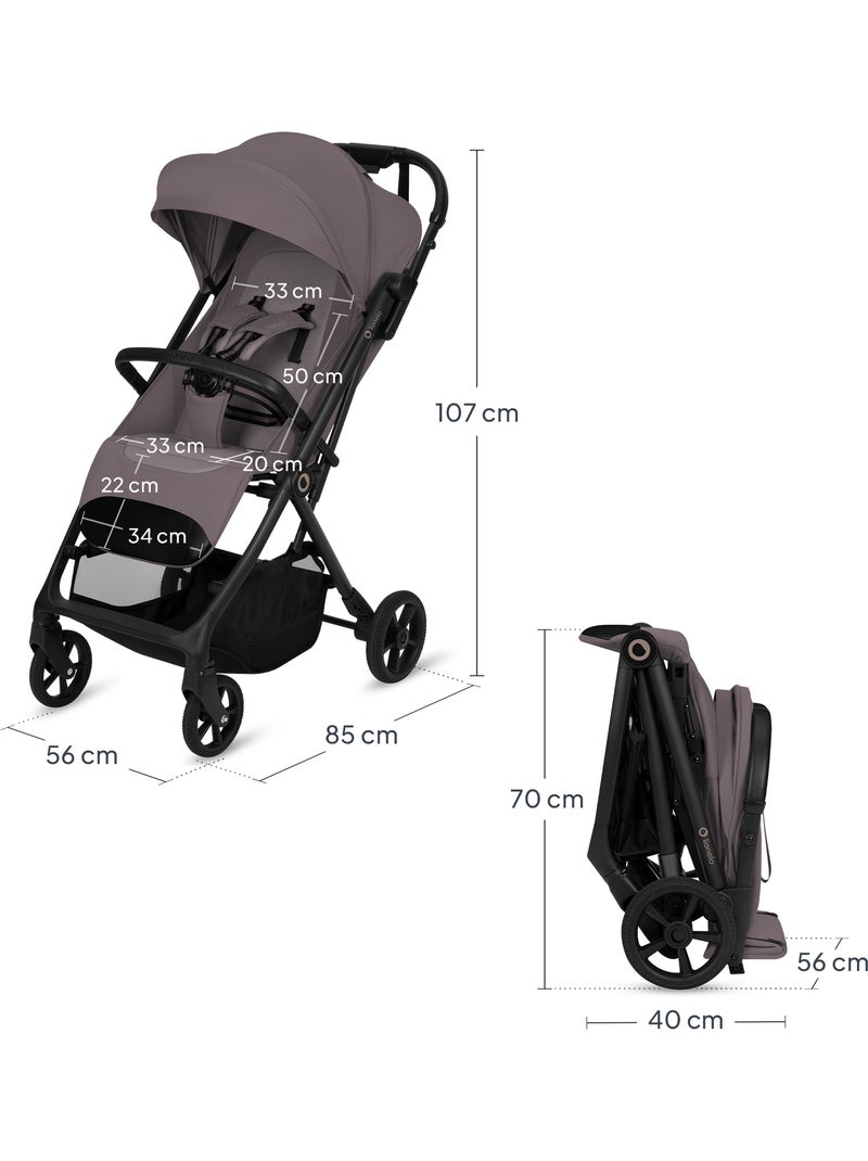 Passeggino compatto LIONELO Tansi - Ammortizzatori - Leggero - Chiusura con una sola mano Tortora - Kiabi