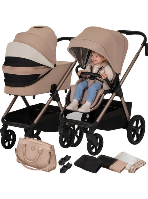 Passeggino Duo LIONELO Carmine - Fino a 22 kg - Set composto da passeggino, navicella e accessori - Kiabi
