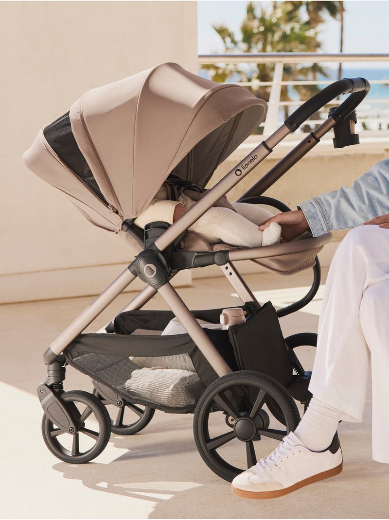 Passeggino Duo LIONELO Carmine - Fino a 22 kg - Set composto da passeggino, navicella e accessori Marrone cioccolato - Kiabi