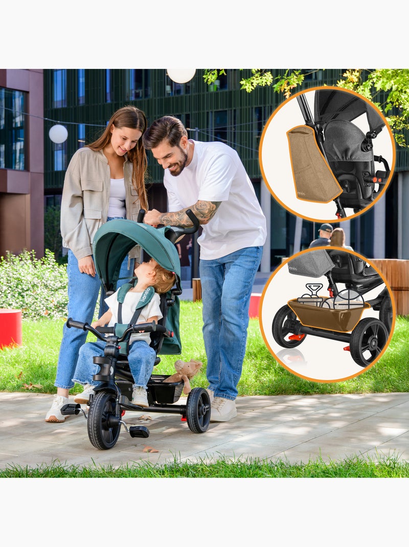Passeggino e triciclo LIONELO Haari - Fino a 25 kg - Seduta reversibile - Cestino e borsa inclusi Nero - Kiabi