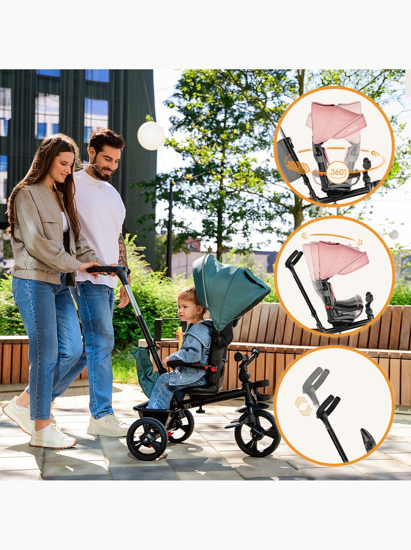 Passeggino e triciclo LIONELO Haari - Fino a 25 kg - Seduta reversibile - Cestino e borsa inclusi Rosa - Kiabi