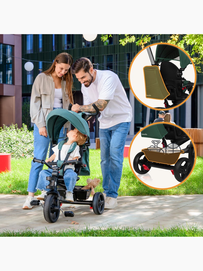 Passeggino e triciclo LIONELO Haari - Fino a 25 kg - Seduta reversibile - Cestino e borsa inclusi Verde - Kiabi