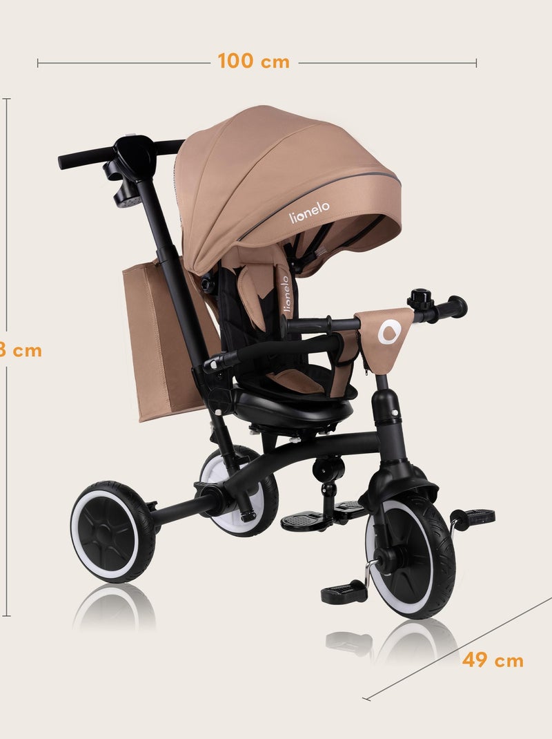 Passeggino e triciclo LIONELO Tris Plus - Fino a 25 kg - Seduta reversibile - Accessori inclusi Beige - Kiabi