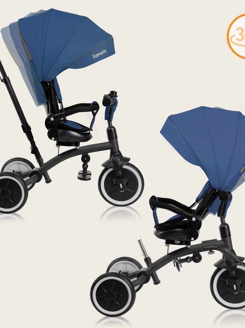 Passeggino e triciclo LIONELO Tris Plus - Fino a 25 kg - Seduta reversibile - Accessori inclusi Blu - Kiabi