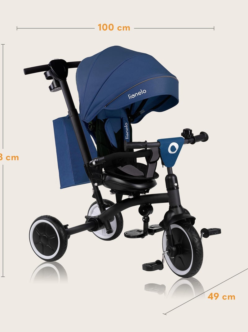 Passeggino e triciclo LIONELO Tris Plus - Fino a 25 kg - Seduta reversibile - Accessori inclusi Blu - Kiabi