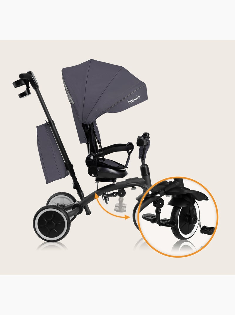 Passeggino e triciclo LIONELO Tris Plus - Fino a 25 kg - Seduta reversibile - Accessori inclusi Grigio - Kiabi