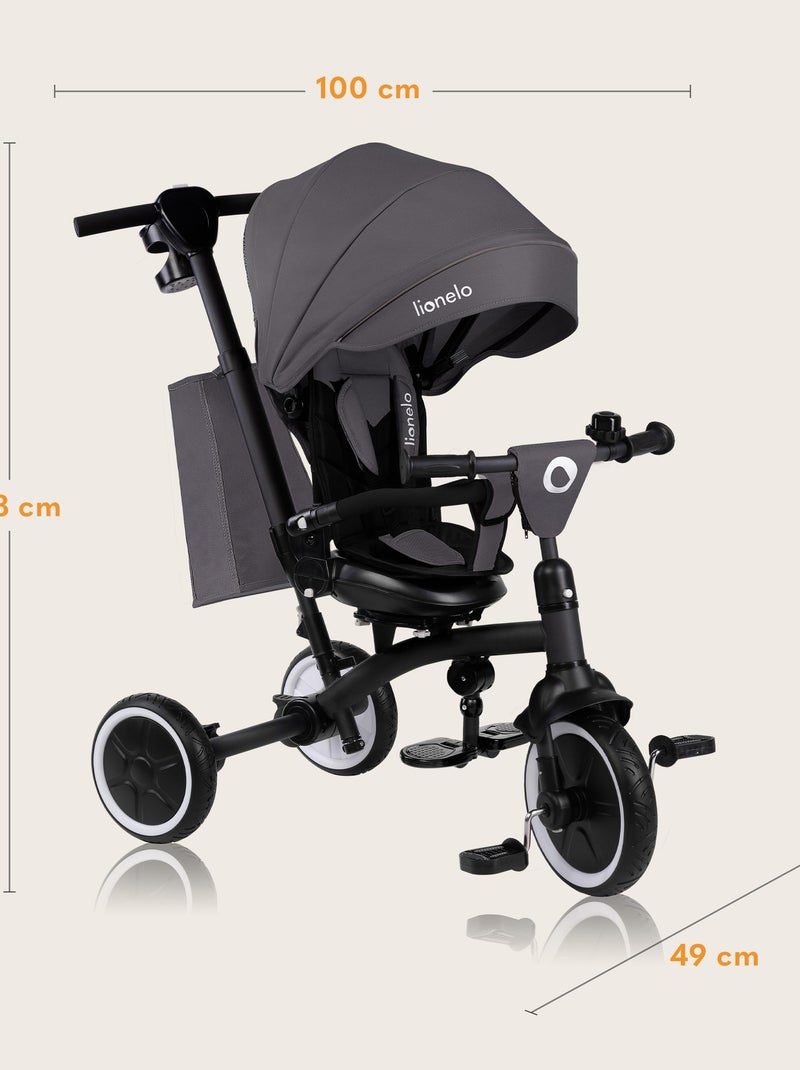Passeggino e triciclo LIONELO Tris Plus - Fino a 25 kg - Seduta reversibile - Accessori inclusi Grigio - Kiabi