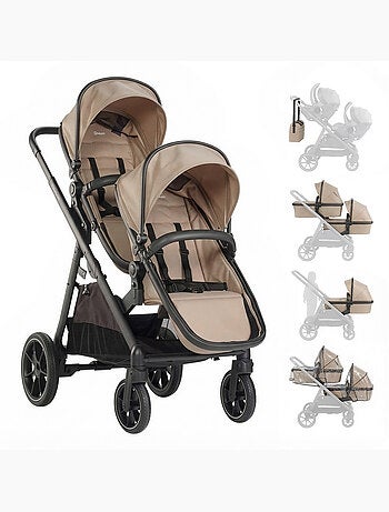 Passeggino gemellare 2in1 Duo, adatto anche come passeggino per fratelli – babyGo