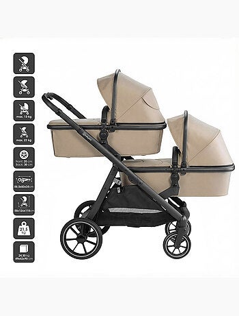 Passeggino gemellare 2in1 Duo, adatto anche come passeggino per fratelli – babyGo