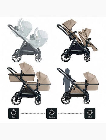 Passeggino gemellare 2in1 Duo, adatto anche come passeggino per fratelli – babyGo